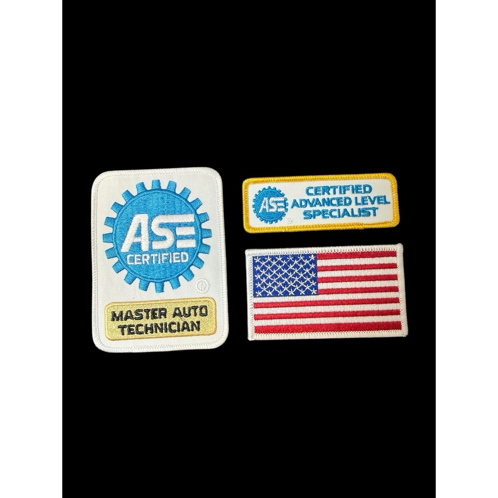 ASE Certified Gold Master Auto Technician Patch American Flag Advanced Level
